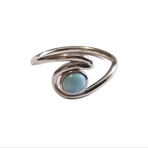 Sterling Silver Larimar Curvy Ring